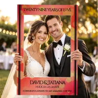 Elegant 29th Garnet Wedding Anniversary Selfie Frame