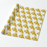 Melting Pepperoni Pizza Slices Pattern Wrapping Paper