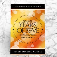 Elegant 16th Golden Topaz Wedding Anniversary Acrylic Sign