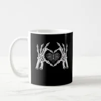 Skeleton Ribs Hand Heart Sign Coffee Mug