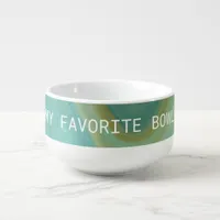 Personalized Teal and Brown Swirls Marble Art  Soup Mug