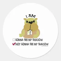 Groundhog day vote no shadow classic round sticker