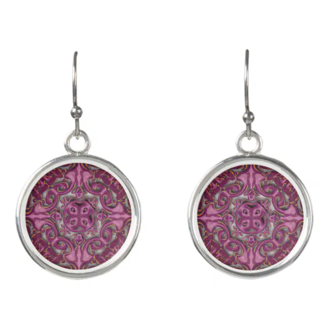 Symmetrical pattern (azulejos like) earrings