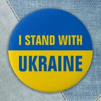 I Stand With Ukraine Solidarity Ukranian Flag  Button