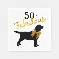 50 and Fabulous - Gold Black Labrador - Cute Dog Napkins