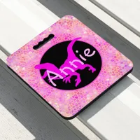 Personalized Pink Dinosaur Hide  Seat Cushion