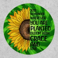 Inspirational Quote and Hand Drawn Sunflower Patch