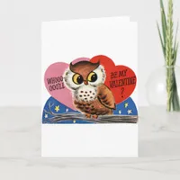 Vintage Owl Valentine Holiday Card