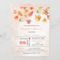 Rustic Fall Leaves Fall Bridal  Shower Invites