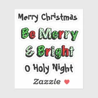 Merry and Bright Christmas  Sticker