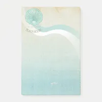 Beach House Clam Shell Aqua Blue ID623 Post-it Notes