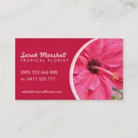 Pink Hibiscus Tropical Flower Business Card