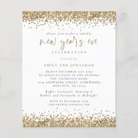 PAPER | Gold Glitter Script New Years Eve Invite