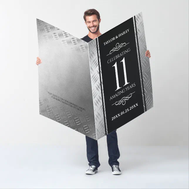 Giant 11th Steel Wedding Anniversary Celebration Card