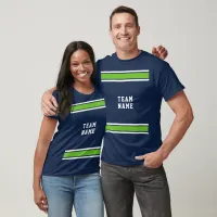 Blue Green White Sports Jersey Team Name Unisex T-Shirt