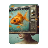 A female goldfish TV Head Retro All Occasion Magnet
