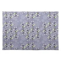 Purple Poinsettias & Snowflakes Christmas Winter Cloth Placemat