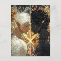 Angels of Darkness and Light Fantasy Art Postcard