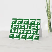 Best Dad Wild Text Pattern & Stars Green & White Card