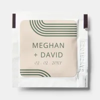 Rustic Neutral Green Arched Modern Wedding Hand Sanitizer Packet