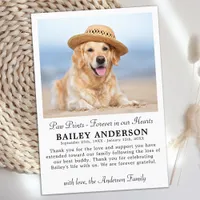 Paw Prints Forever Pet Memorial Sympathy Photo Thank You Card