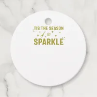 Tis The Season To Sparkle - Funny Sparkling Wine H Favor Tags