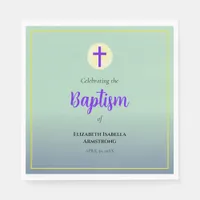 Pastel Blue Green Purple Spring Baptism Napkins