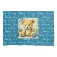 Watercolor Illustration Teddy Bear Personalized Pillow Case