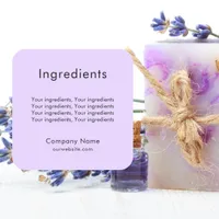 Product ingredient listing violet business label