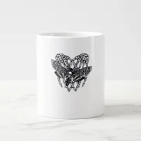 Deathshead Moth Classic - Skeleton Hand Heart Giant Coffee Mug