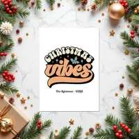 Retro Christmas Vibes Photo Holiday Card