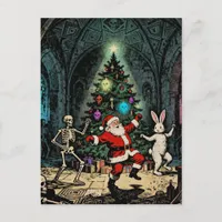 Spooky Party with Santa and the Easter Bunny Postcard