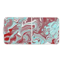 Teal, Burgundy, Red and White Marble Swirls    Beer Pong Table