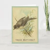 Vintage Bird, Birthday Card