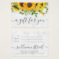 Sunflower Marble Small Business Gift Certificate