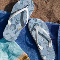 Ocean Sea Life Blue Beach Flip Flops