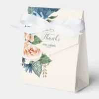 Roses Blue/Peach Love and Thanks ID584 Favor Boxes