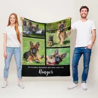 Pet Memorial Personalized Photo Collage Fleece Blanket