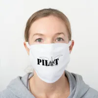 Pilot Wings White Cotton Face Mask