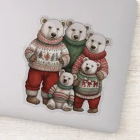 Polar Bears in Sweaters Sticker