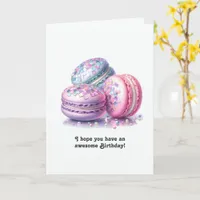 Disco Macarons Retro Birthday Card