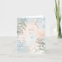 Abstract Floral Botanical Birds Thank You Card