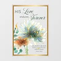 His Love Endures Forever Psalm 136 Floral Wall Decal