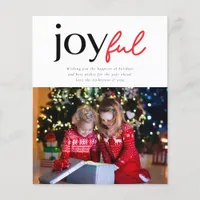 Modern Joyful Typography Photo Holiday Card