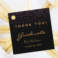 Graduation party black purple gold thank you 2025 favor tags