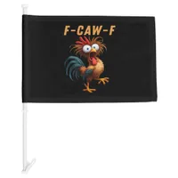 F-Caw-F Gothic Crow Humor Funny Vintage Style Car Flag
