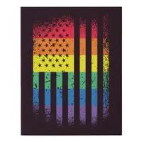 Rainbow Grunge American Flag Faux Canvas Print