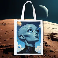 Beautiful Extraterrestrial Alien Being  Grocery Bag