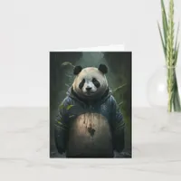 Panda in the Rain blank inside all occasions  Card