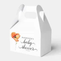 Elegant Golden Poppy Baby Shower Favor Boxes